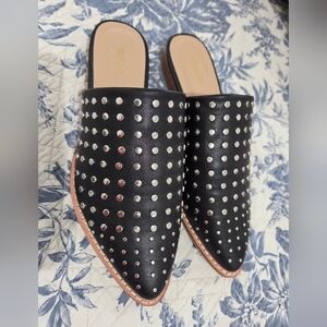 Studded Black Mules Size 7